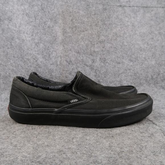 Vans Shoes Mens 8.5 Sneakers Classic Slip On Black Canvas Casual Skate Flat - Picture 1 of 12